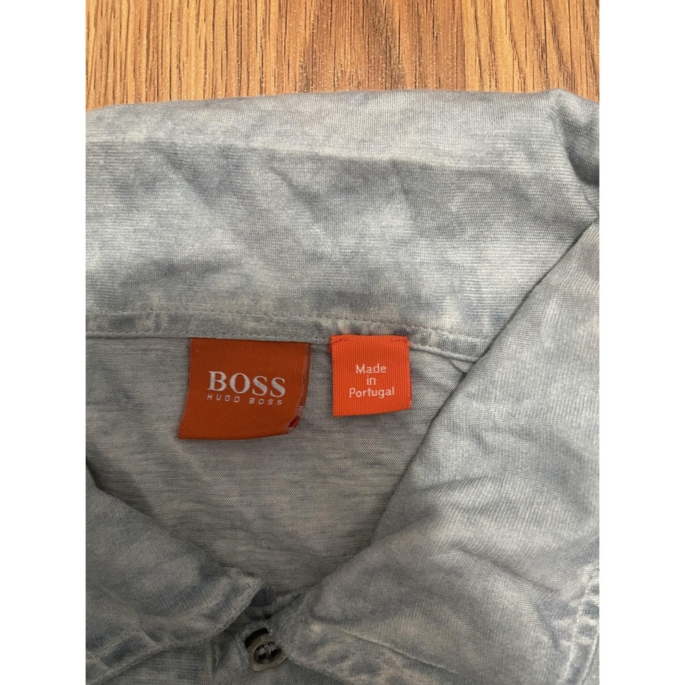 BOSS Hugo Boss Polo Mens 2XL Washed Blue Embroidered Logo - Picture 2 of 12